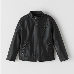 ZARA BOY’S FAUX LEATHER BIKER JACKET SIZE 6
